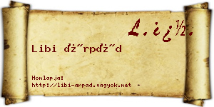 Libi Árpád névjegykártya